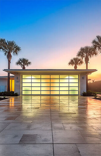 Light Transparent Garage Door Design